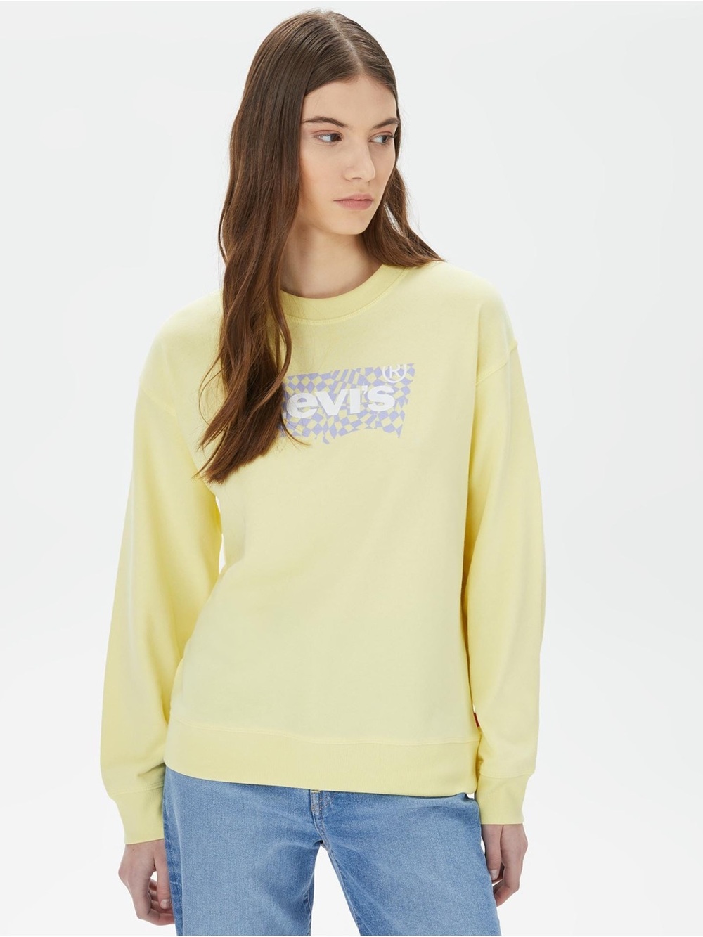 Levi's Pale Yellow Crewneck Sweatshirt with Subtle Logo